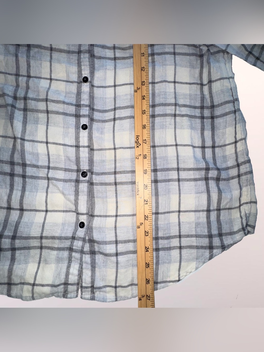 Calvin Klein Women’s Cotton Flannel Shirt Plaid Collarless Roll Tab Sleeve Med - Picture 13 of 16